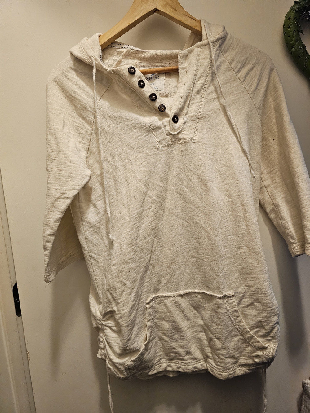 Aerie Hooded Henley Sweatshirt Dress Size Xs E U C